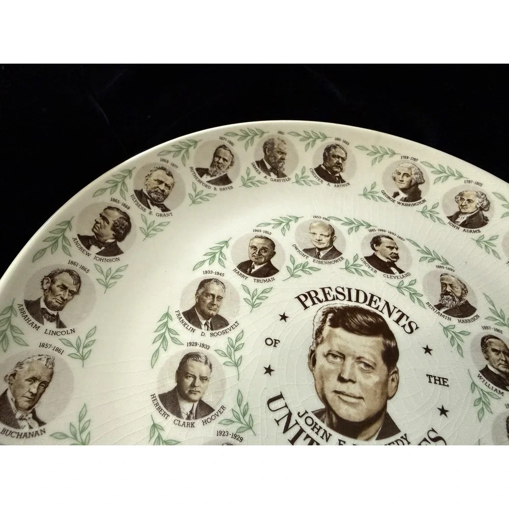 Presidents Of The United States Collector Plate Vintage 1960s John F Kennedy JFK